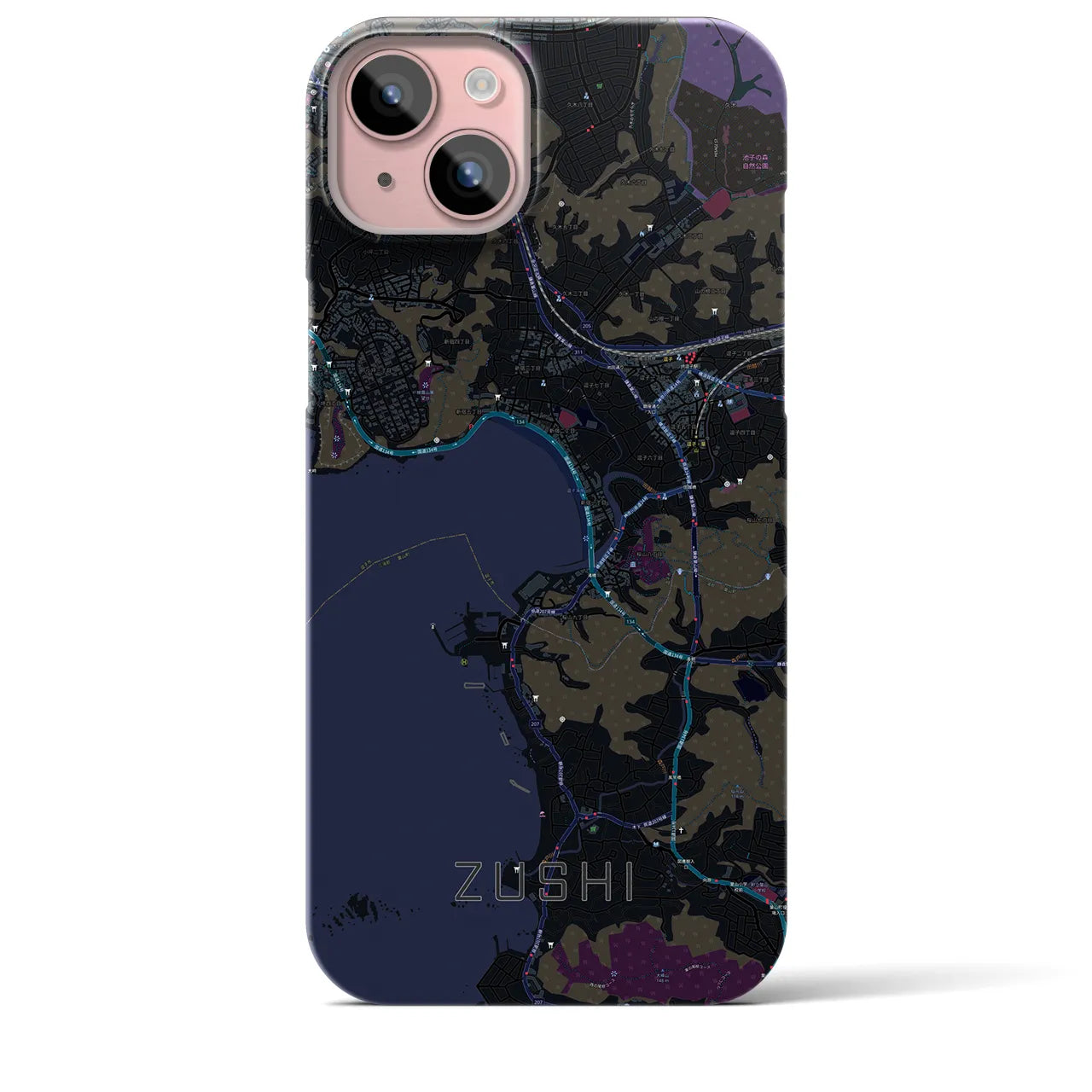 【逗子(神奈川県)】地図柄iPhoneケース(バックカバータイプ)