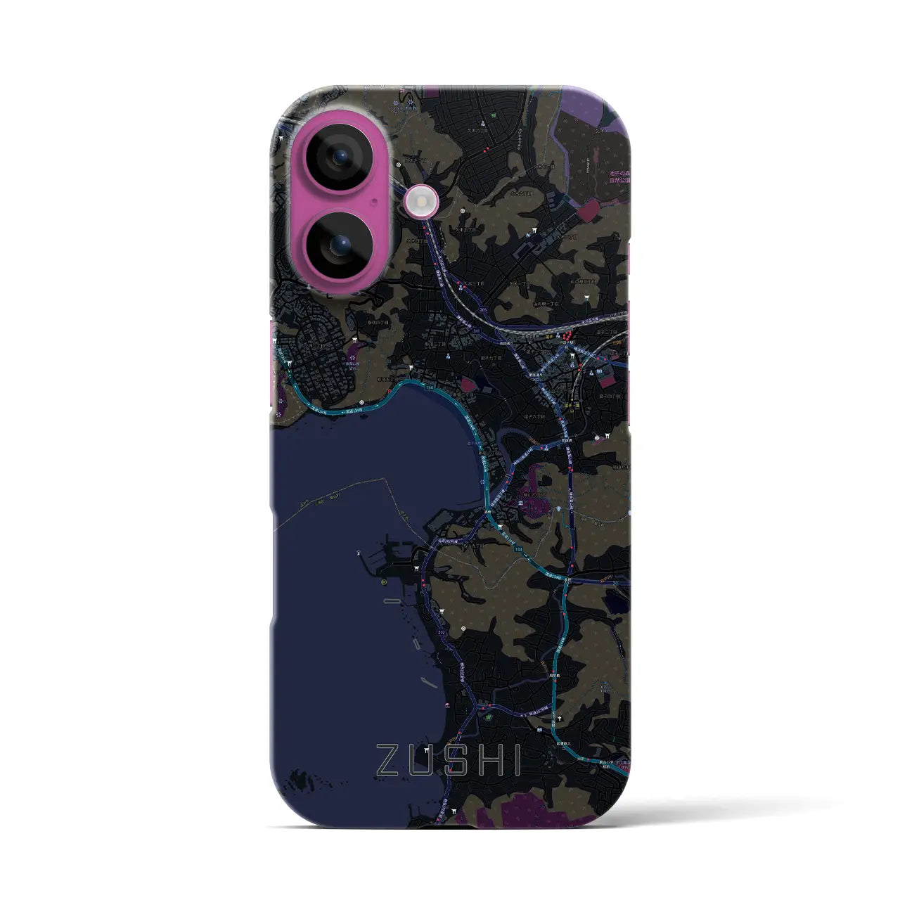 【逗子(神奈川県)】地図柄iPhoneケース(バックカバータイプ)