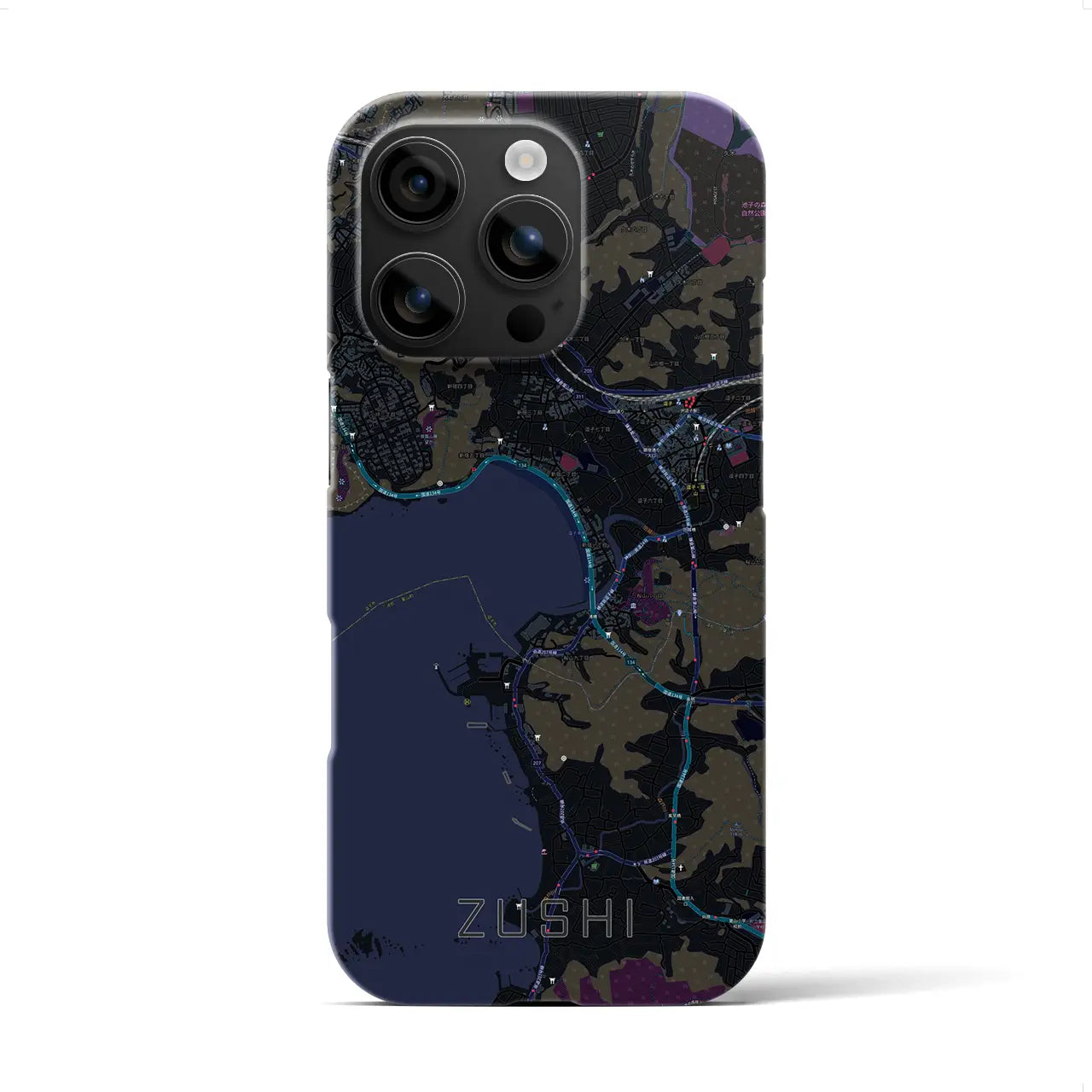 【逗子(神奈川県)】地図柄iPhoneケース(バックカバータイプ)