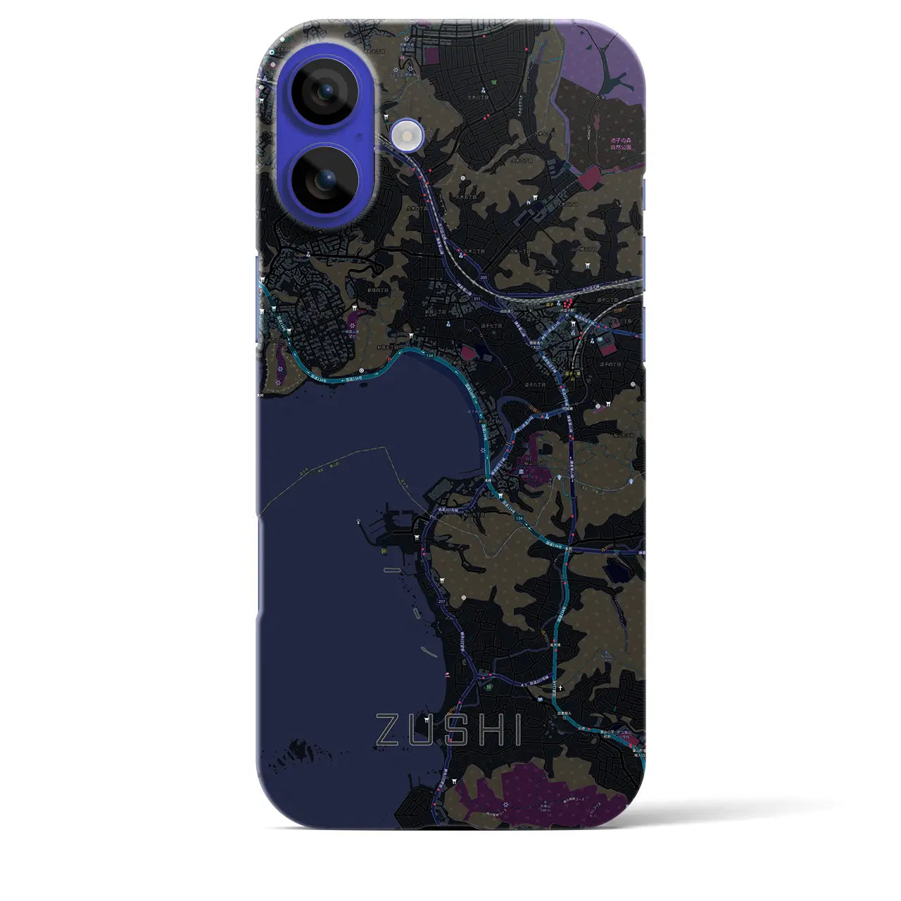 【逗子(神奈川県)】地図柄iPhoneケース(バックカバータイプ)