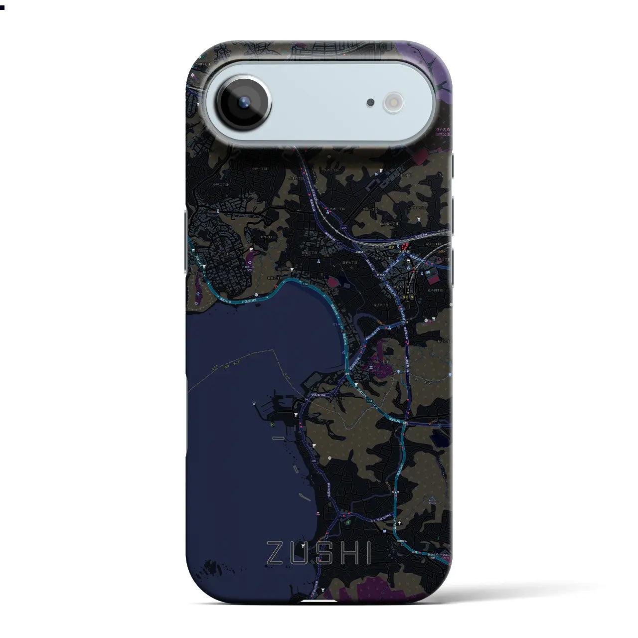 【逗子(神奈川県)】地図柄iPhoneケース(バックカバータイプ)