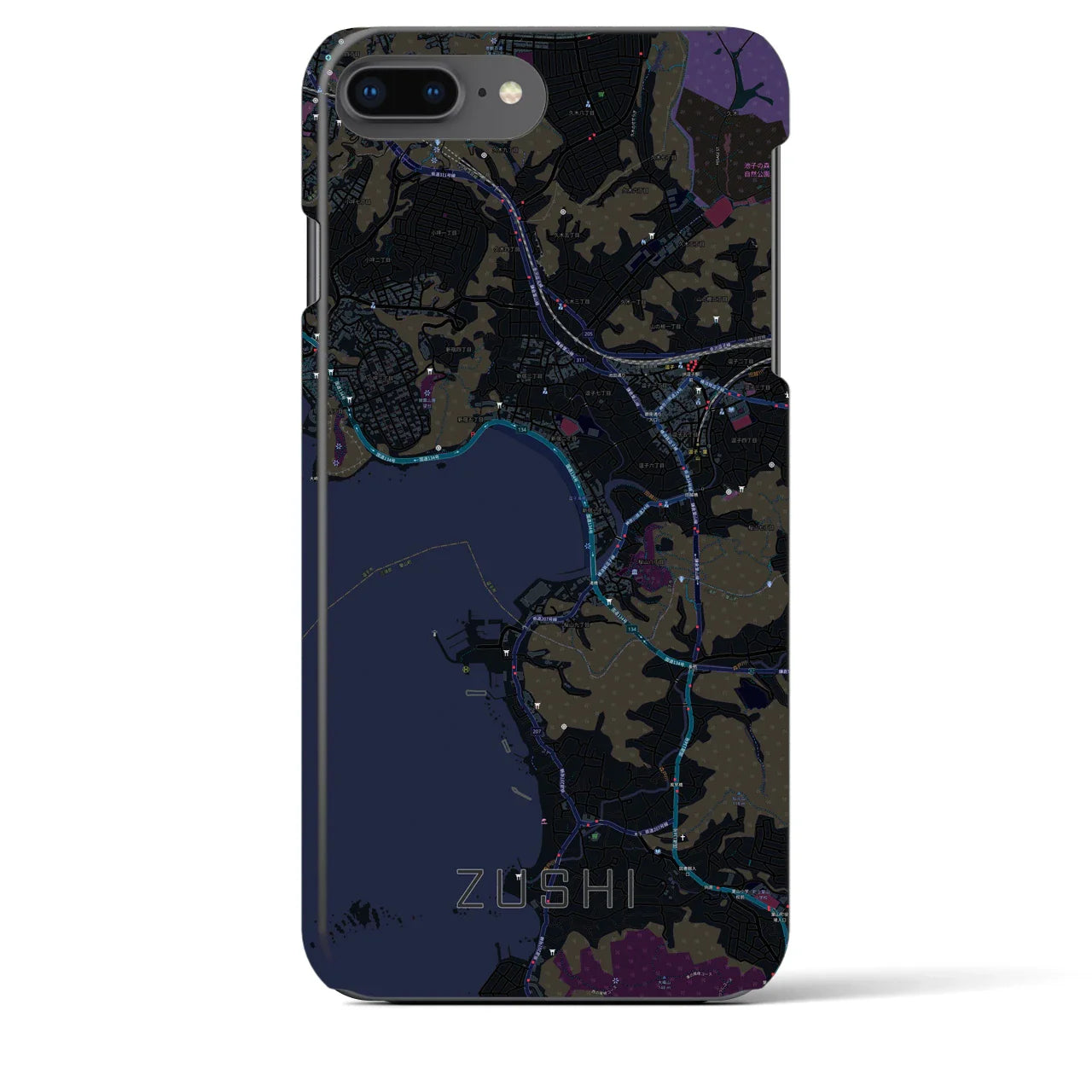 【逗子(神奈川県)】地図柄iPhoneケース(バックカバータイプ)