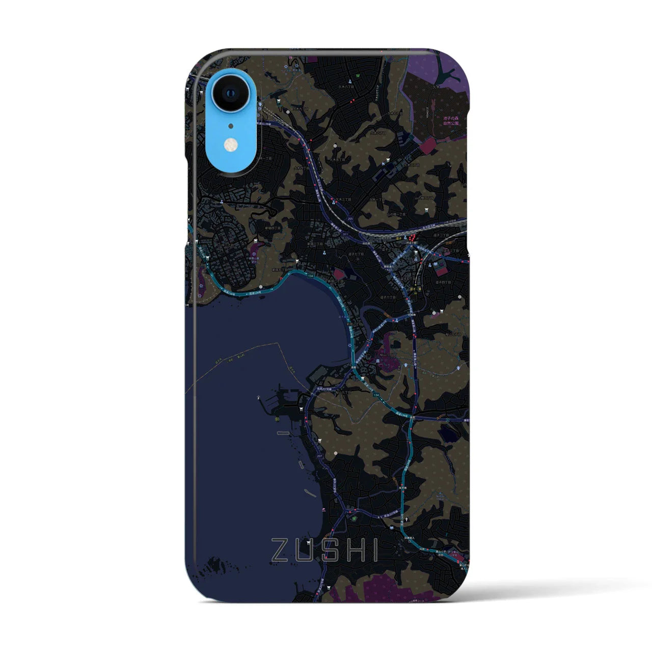 【逗子(神奈川県)】地図柄iPhoneケース(バックカバータイプ)