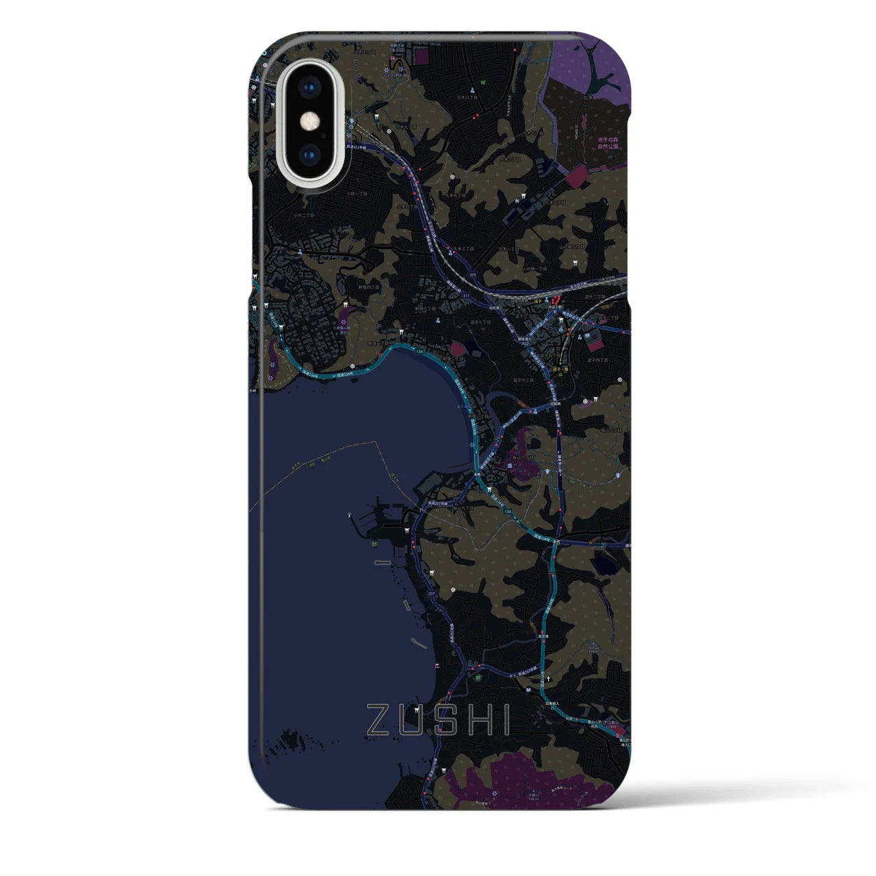 【逗子(神奈川県)】地図柄iPhoneケース(バックカバータイプ)