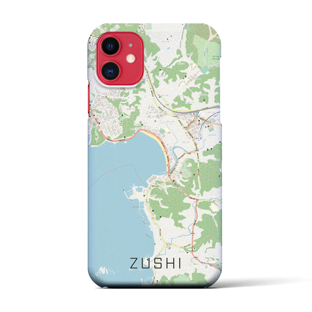 【逗子(神奈川県)】地図柄iPhoneケース(バックカバータイプ)