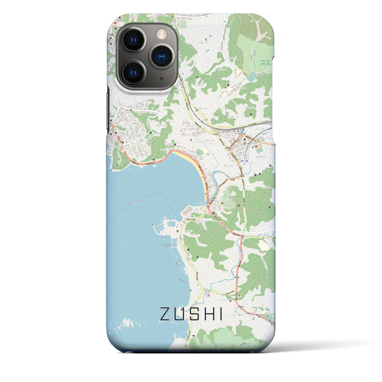 【逗子(神奈川県)】地図柄iPhoneケース(バックカバータイプ)