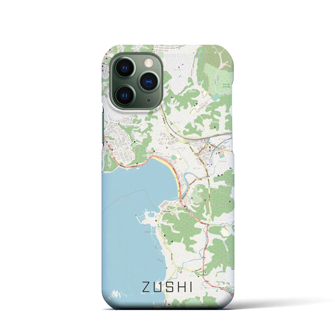 【逗子(神奈川県)】地図柄iPhoneケース(バックカバータイプ)