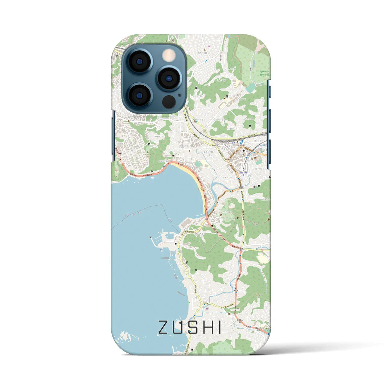 【逗子(神奈川県)】地図柄iPhoneケース(バックカバータイプ)