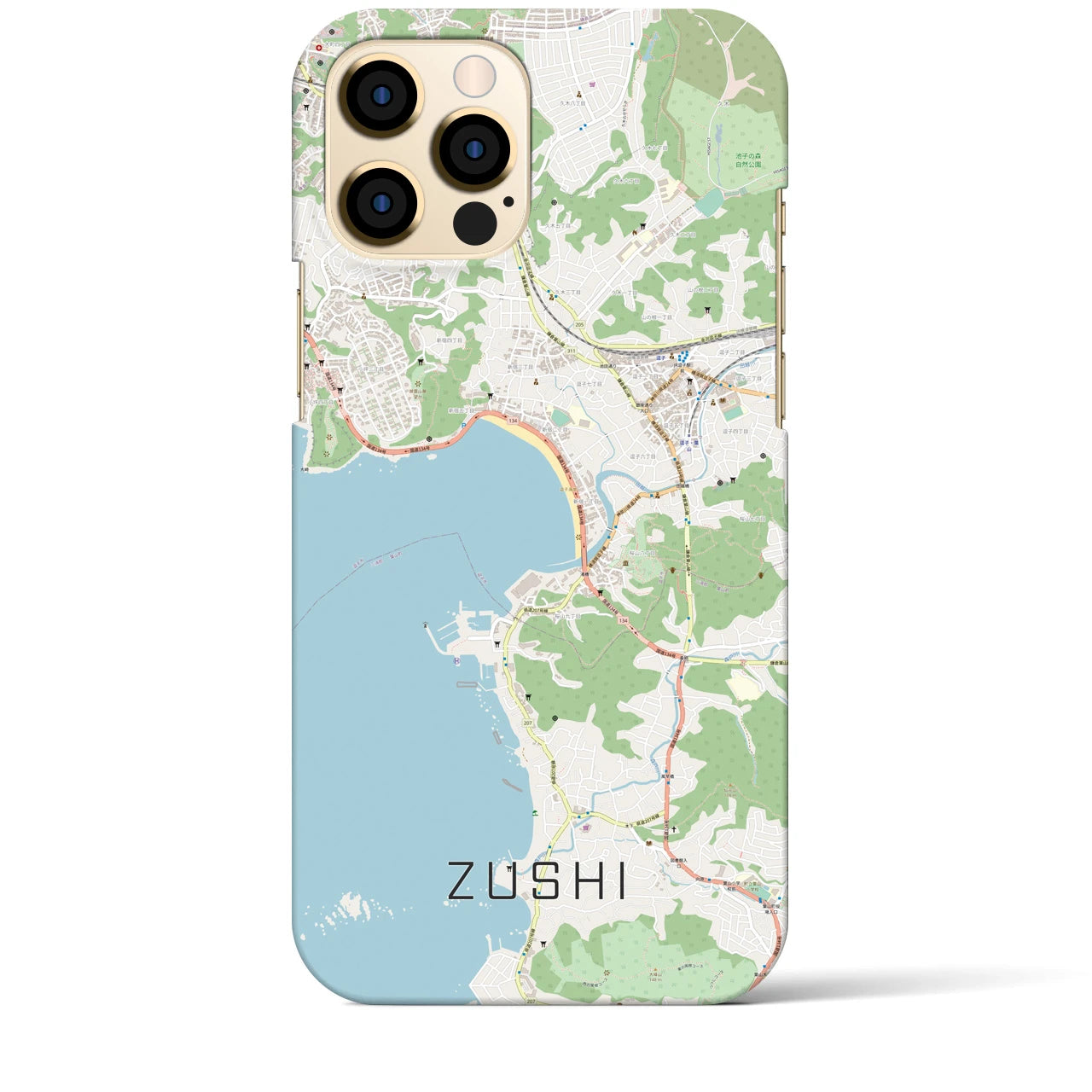 【逗子(神奈川県)】地図柄iPhoneケース(バックカバータイプ)