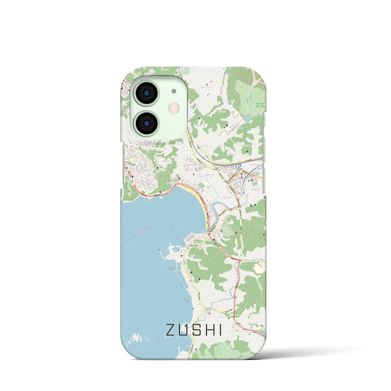 【逗子(神奈川県)】地図柄iPhoneケース(バックカバータイプ)