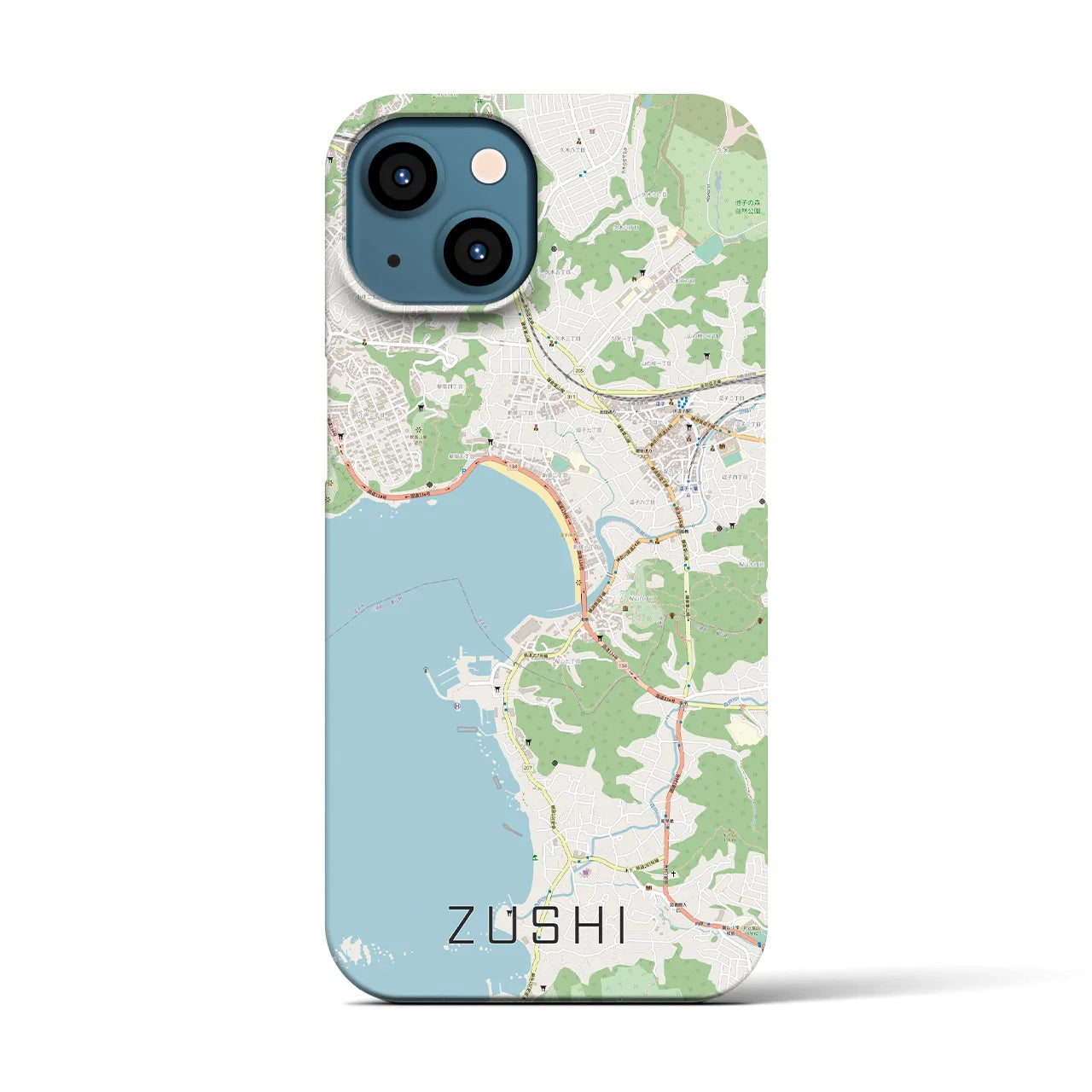 【逗子(神奈川県)】地図柄iPhoneケース(バックカバータイプ)