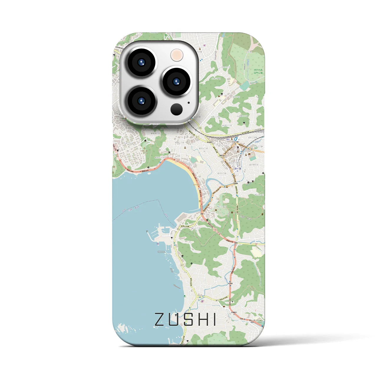 【逗子(神奈川県)】地図柄iPhoneケース(バックカバータイプ)