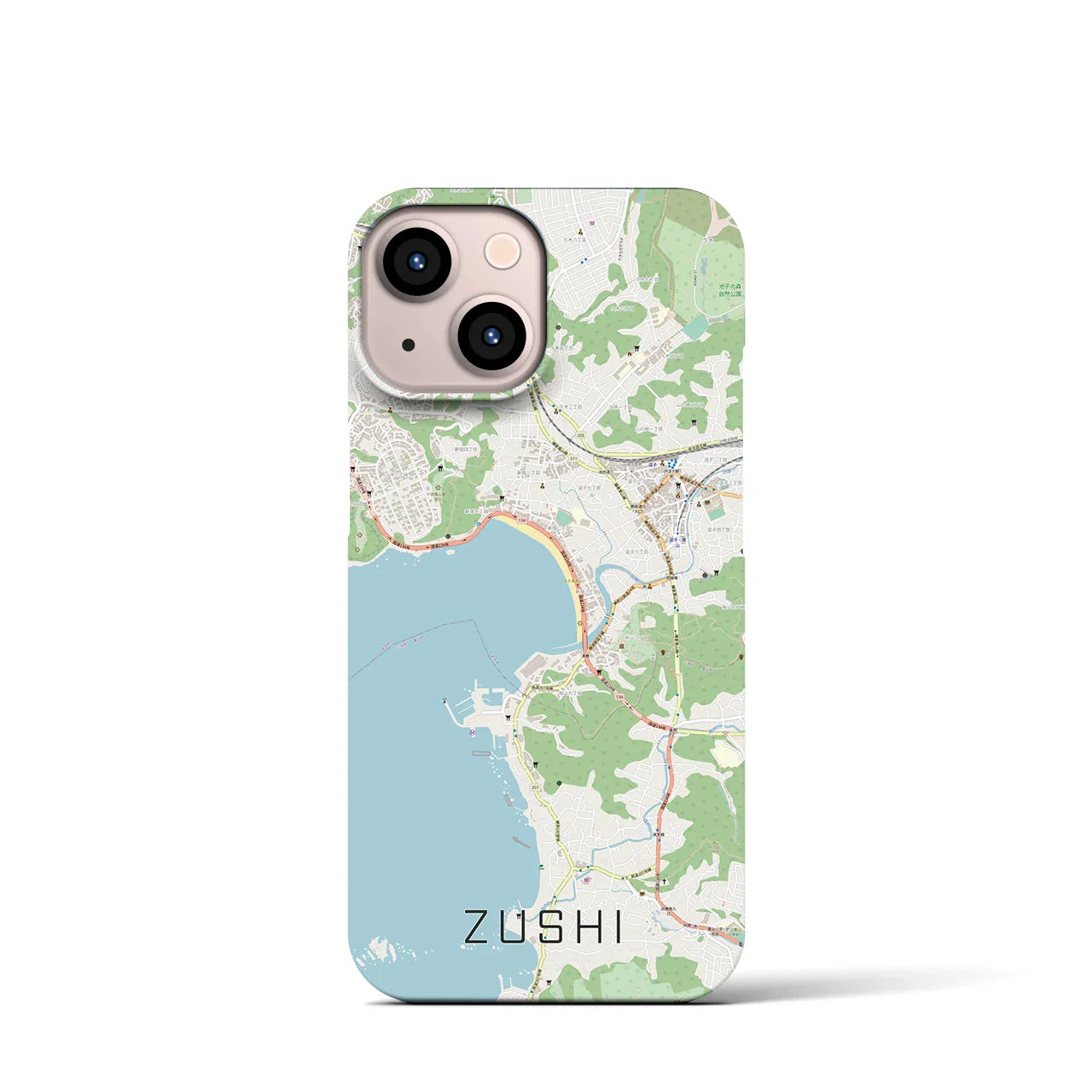 【逗子(神奈川県)】地図柄iPhoneケース(バックカバータイプ)