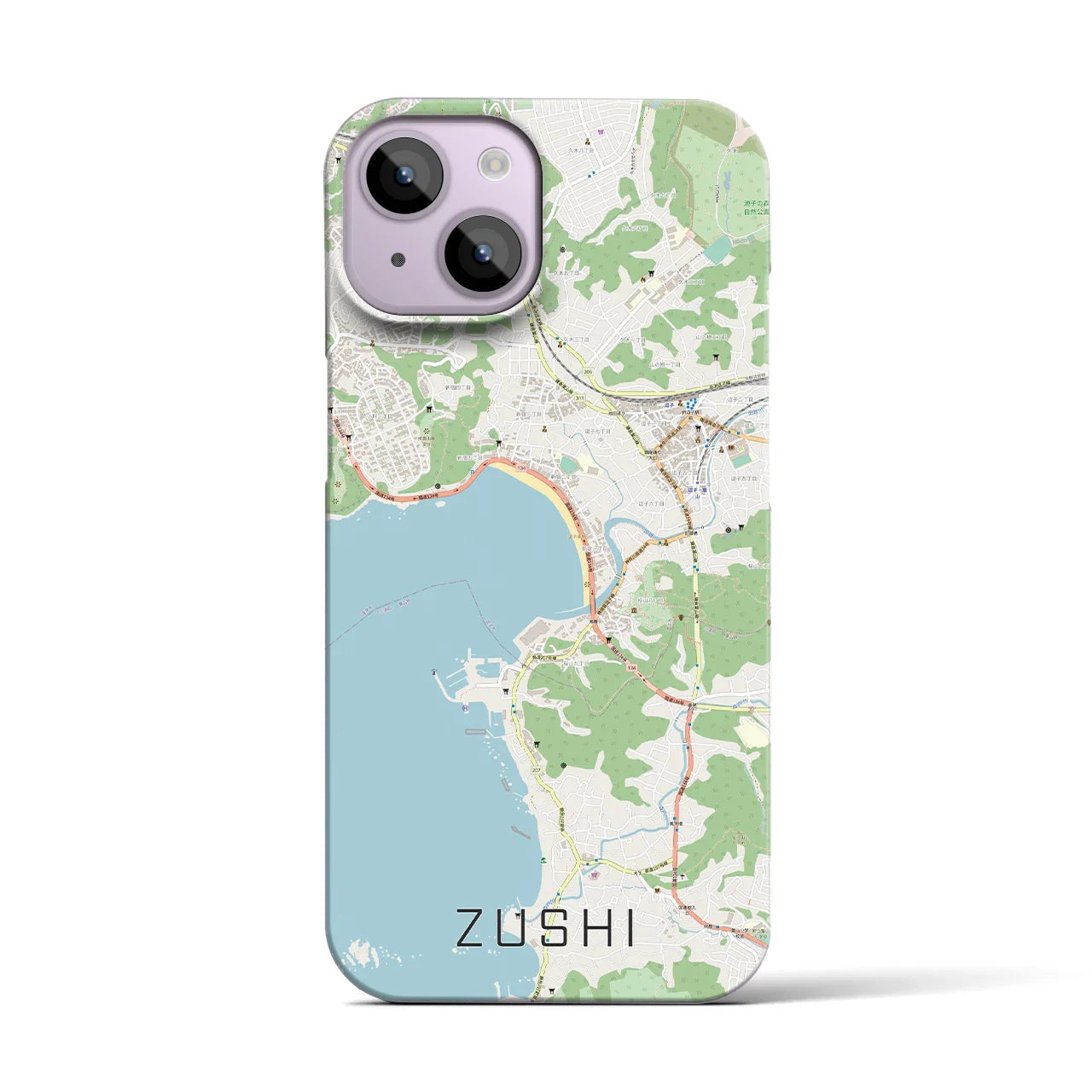 【逗子(神奈川県)】地図柄iPhoneケース(バックカバータイプ)