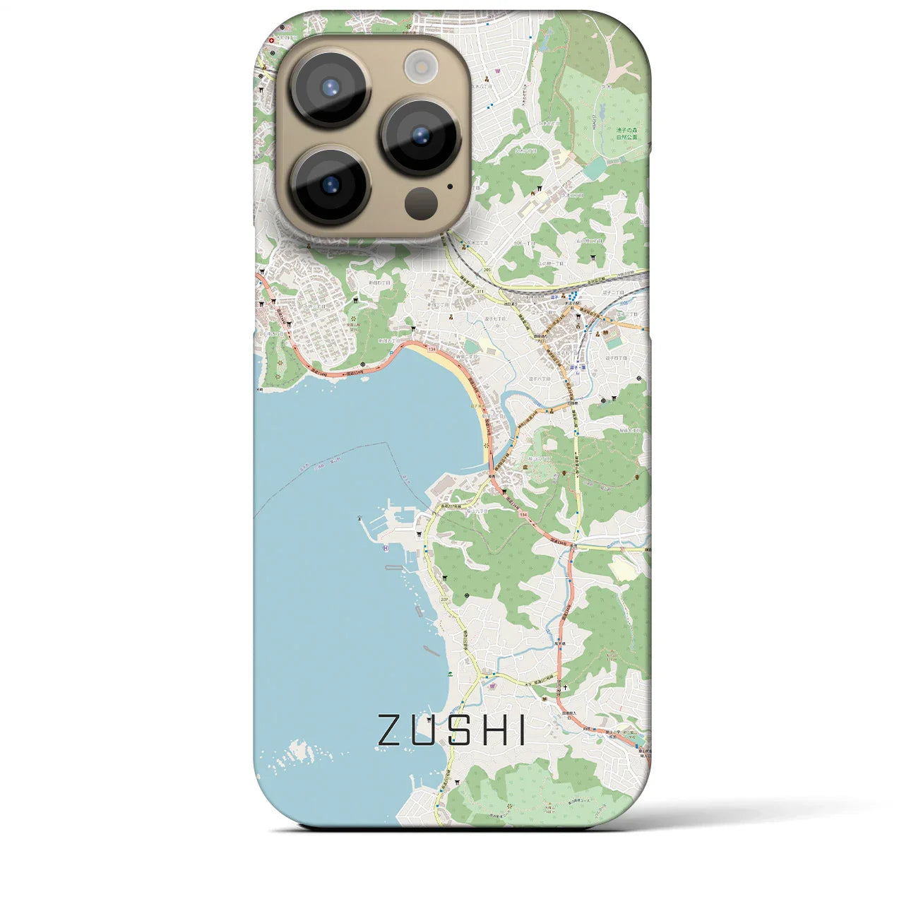 【逗子(神奈川県)】地図柄iPhoneケース(バックカバータイプ)