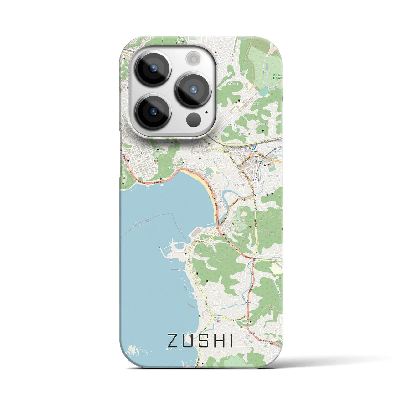 【逗子(神奈川県)】地図柄iPhoneケース(バックカバータイプ)