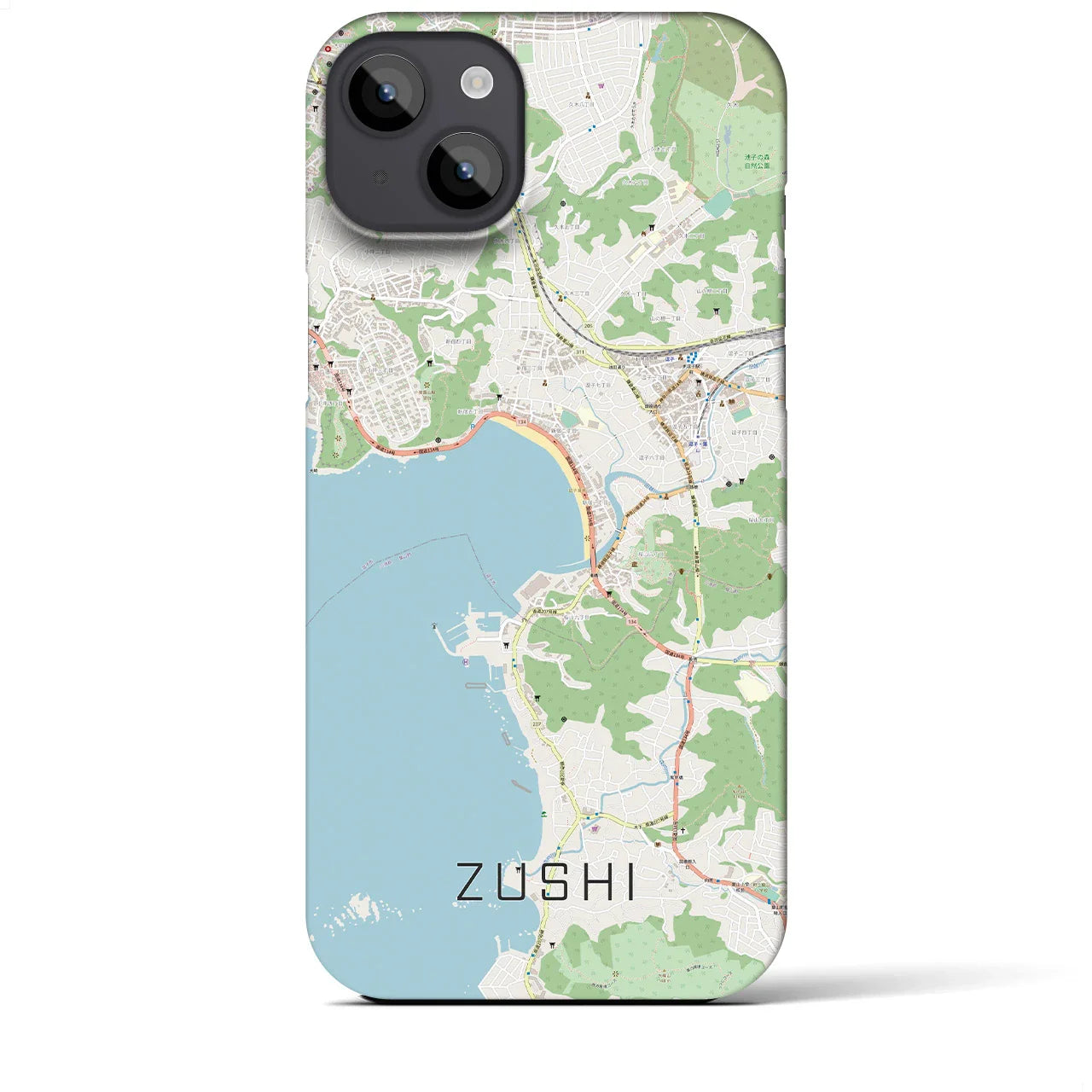 【逗子(神奈川県)】地図柄iPhoneケース(バックカバータイプ)