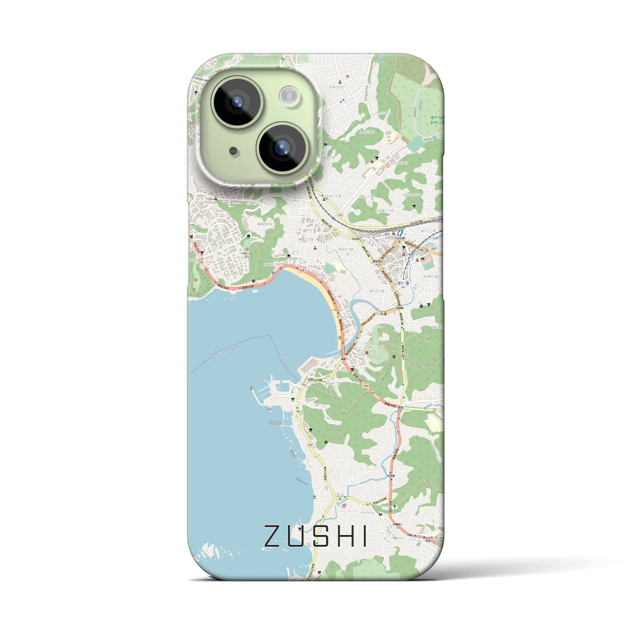 【逗子(神奈川県)】地図柄iPhoneケース(バックカバータイプ)