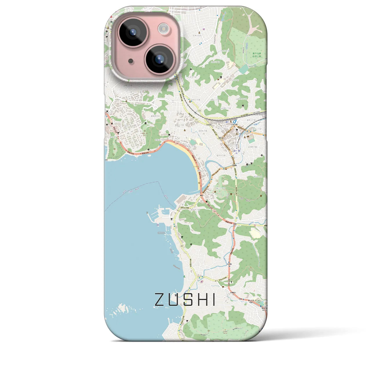 【逗子(神奈川県)】地図柄iPhoneケース(バックカバータイプ)