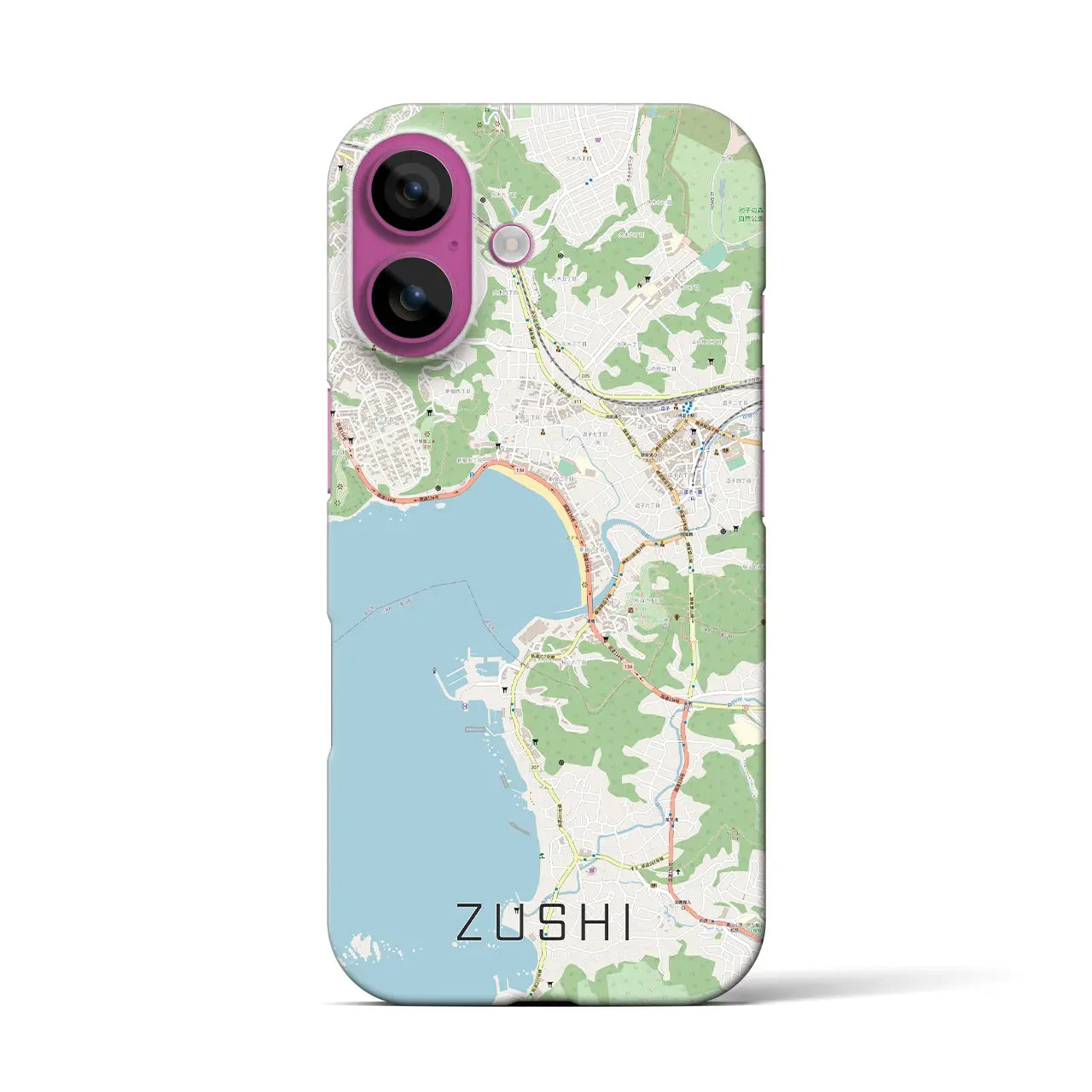 【逗子(神奈川県)】地図柄iPhoneケース(バックカバータイプ)