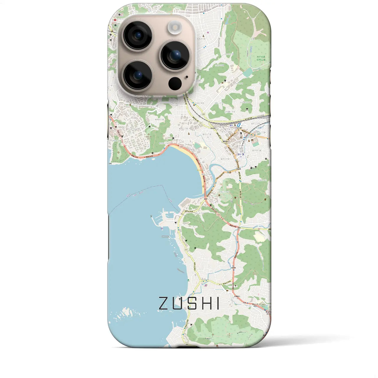 【逗子(神奈川県)】地図柄iPhoneケース(バックカバータイプ)
