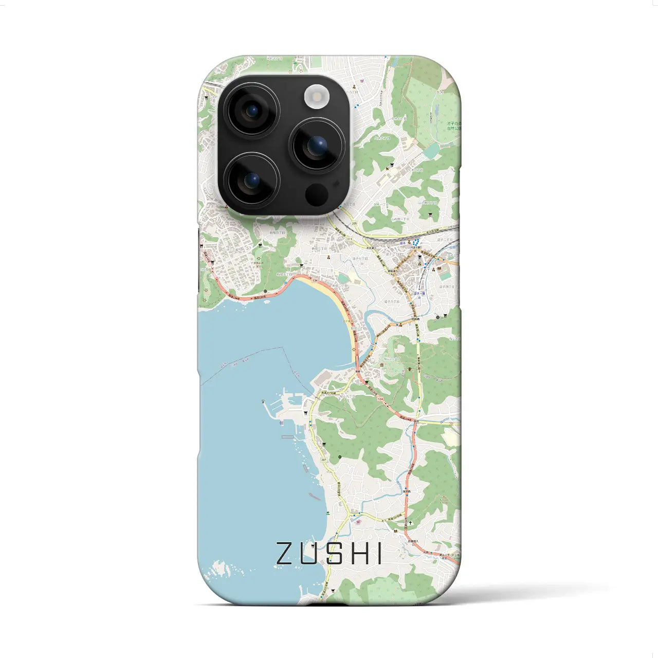 【逗子(神奈川県)】地図柄iPhoneケース(バックカバータイプ)