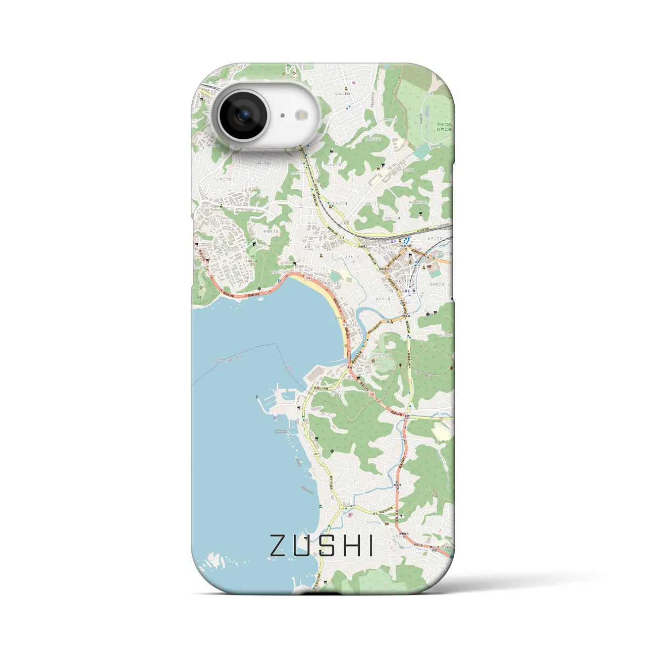 【逗子(神奈川県)】地図柄iPhoneケース(バックカバータイプ)