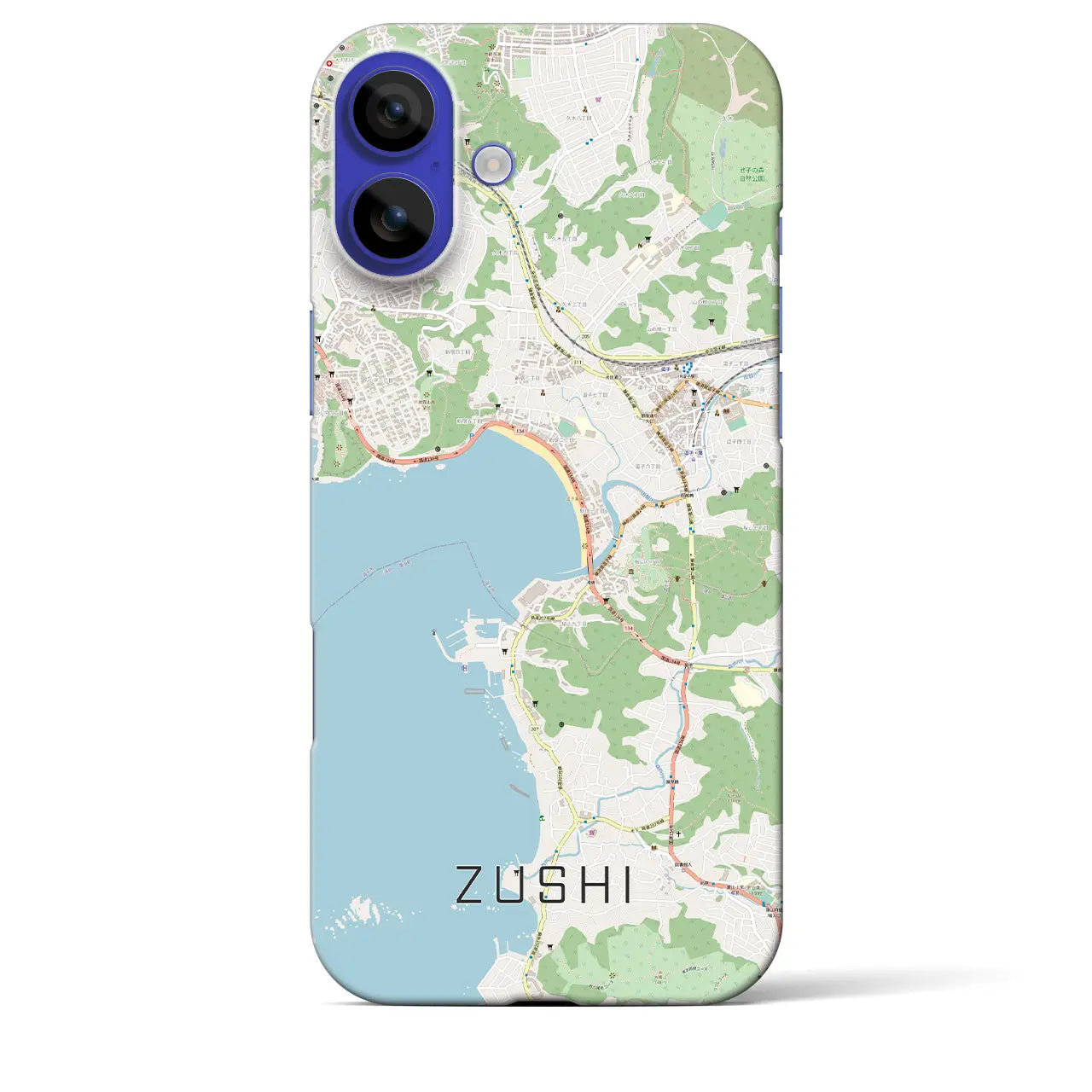 【逗子(神奈川県)】地図柄iPhoneケース(バックカバータイプ)ナチュラル・iPhone 16 Pro Max 用