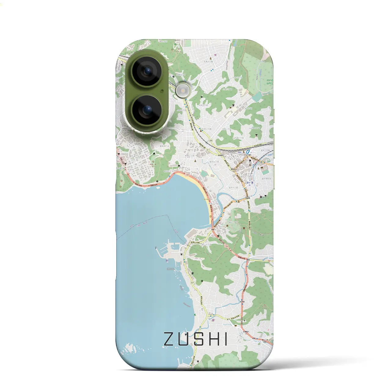 【逗子(神奈川県)】地図柄iPhoneケース(バックカバータイプ)