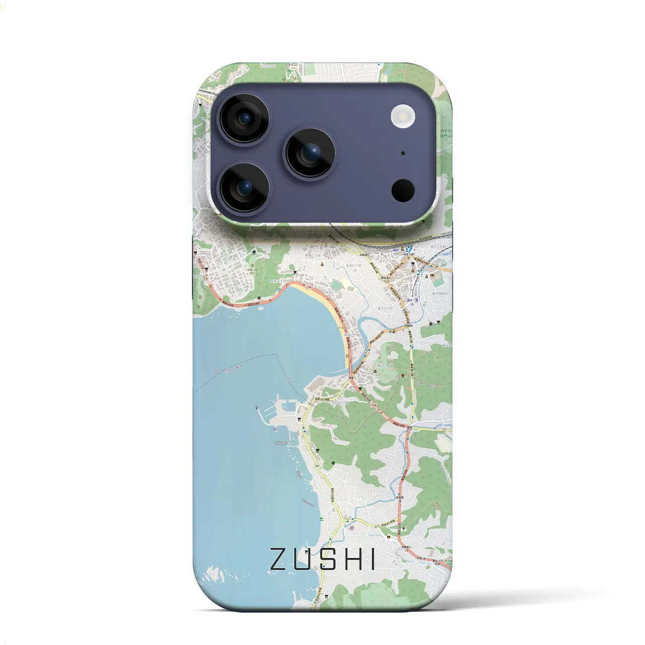 【逗子(神奈川県)】地図柄iPhoneケース(バックカバータイプ)