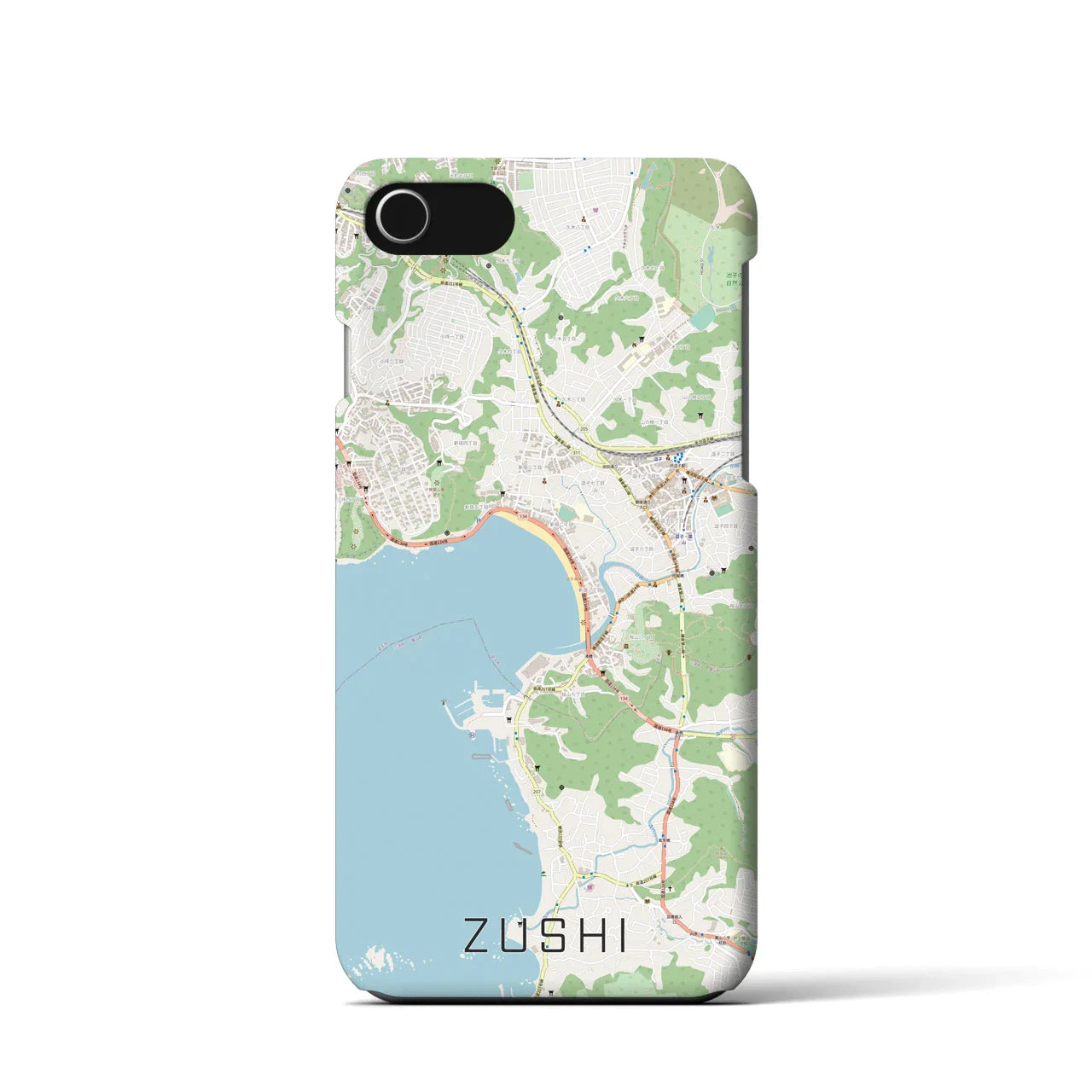 【逗子(神奈川県)】地図柄iPhoneケース(バックカバータイプ)