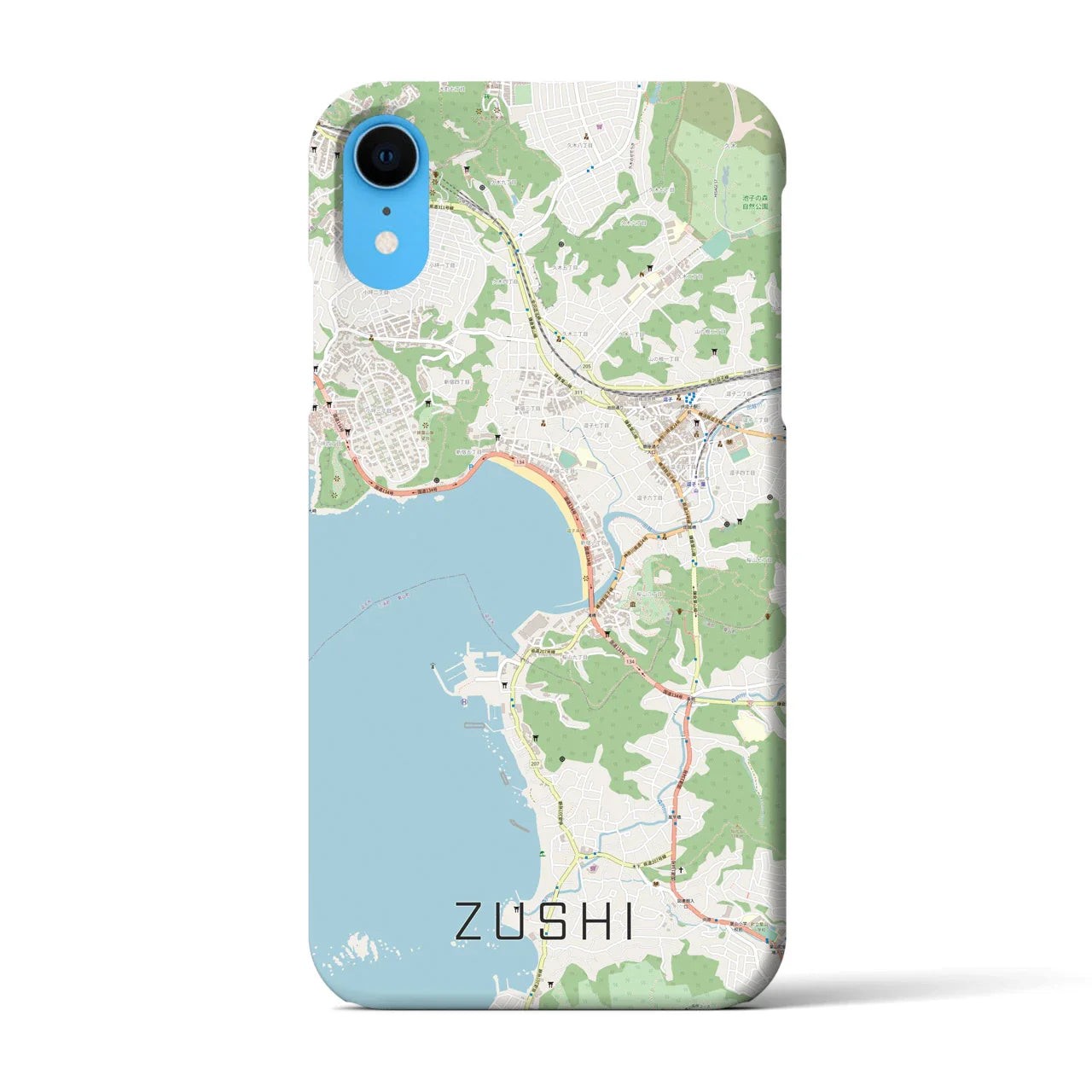【逗子(神奈川県)】地図柄iPhoneケース(バックカバータイプ)