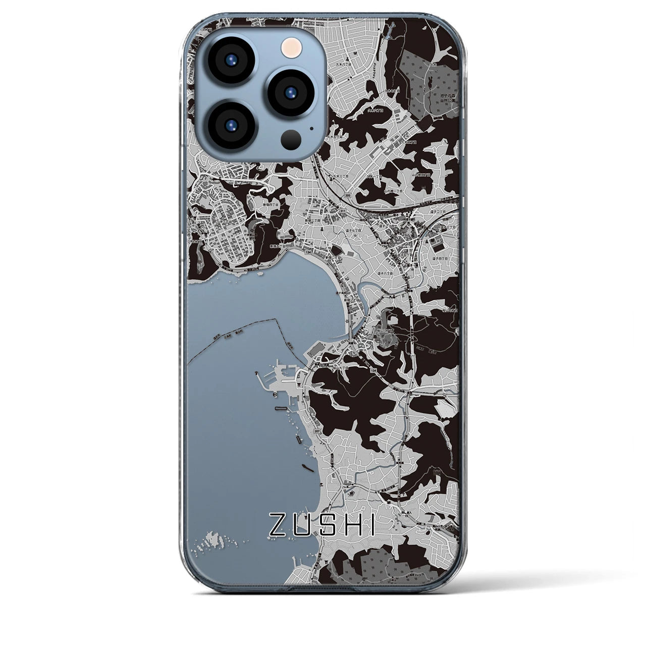 【逗子(神奈川県)】地図柄iPhoneケース(クリアタイプ)