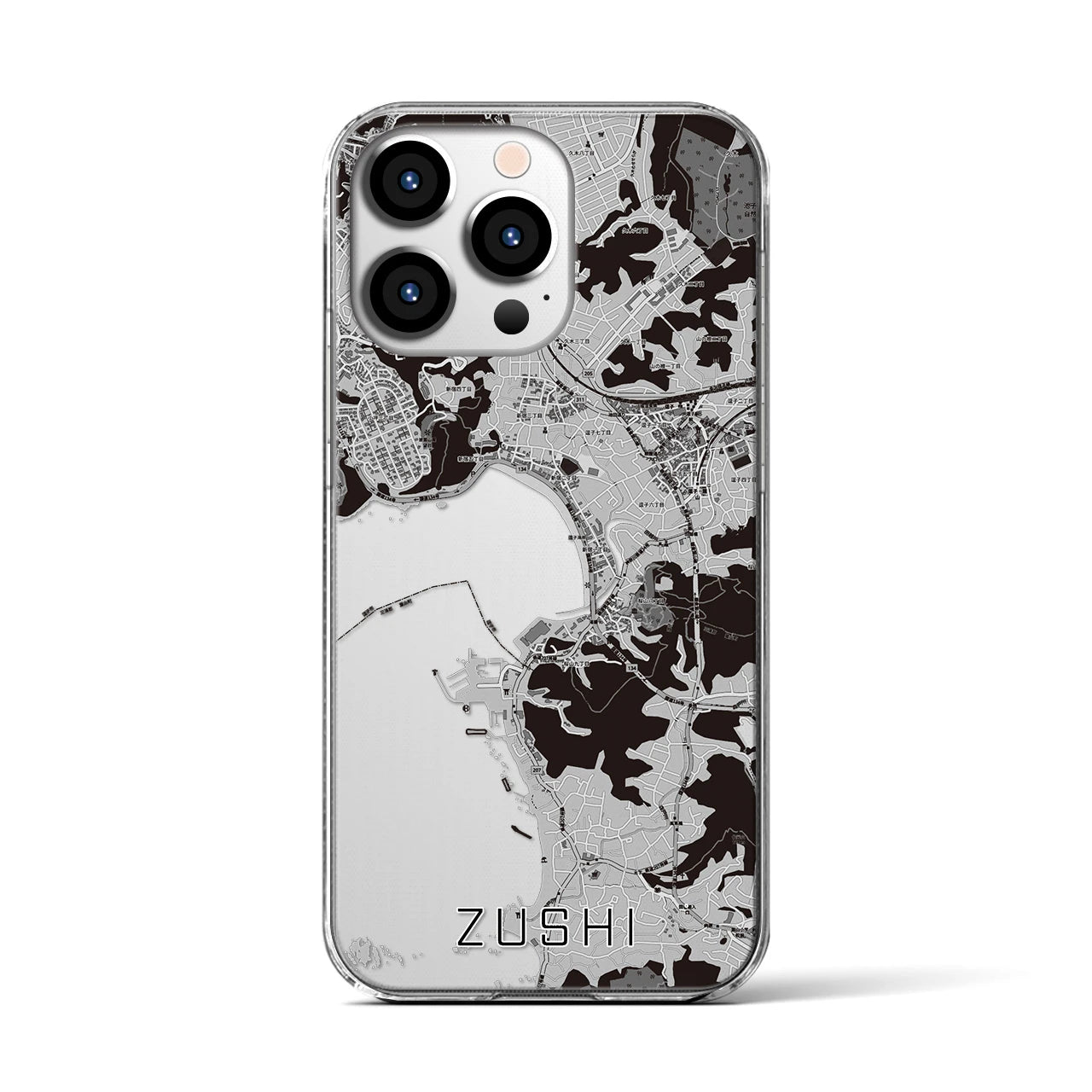 【逗子(神奈川県)】地図柄iPhoneケース(クリアタイプ)