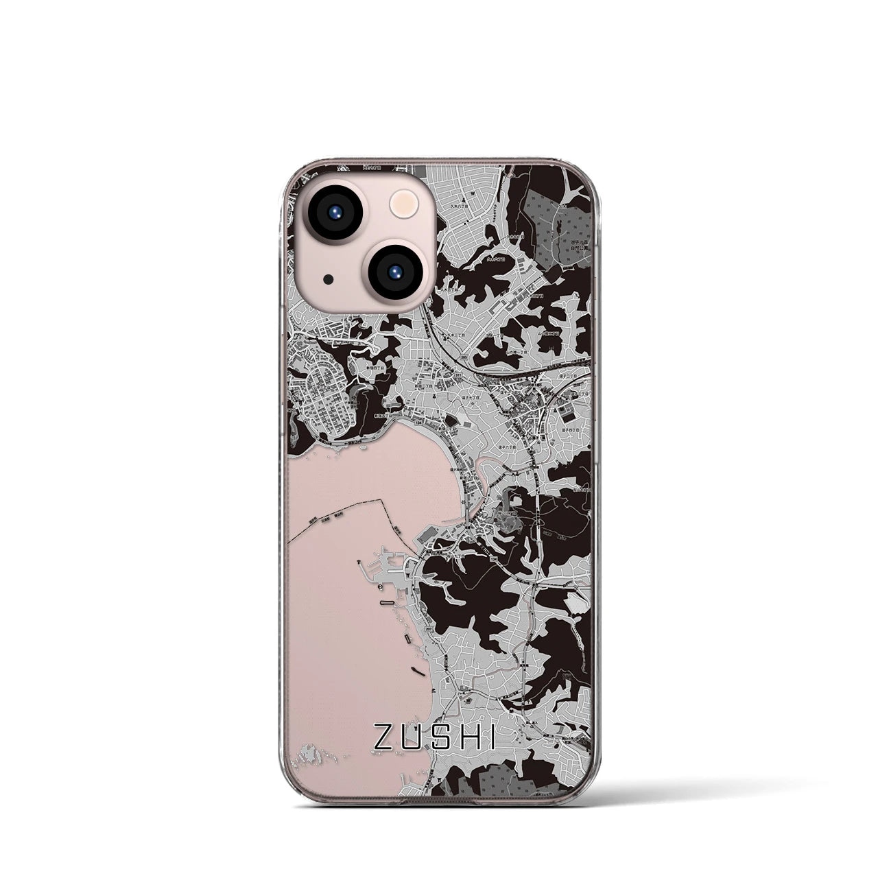 【逗子(神奈川県)】地図柄iPhoneケース(クリアタイプ)