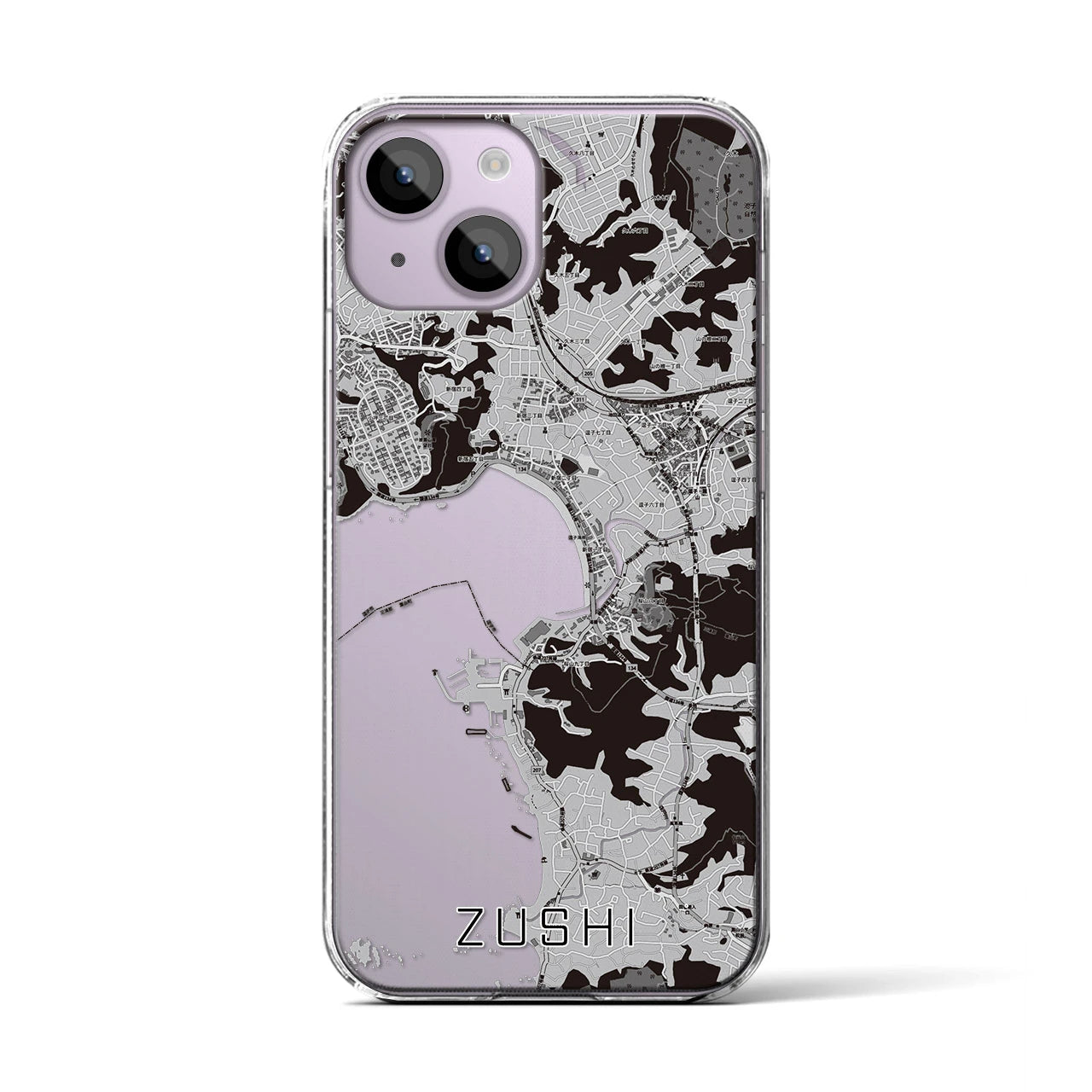 【逗子(神奈川県)】地図柄iPhoneケース(クリアタイプ)