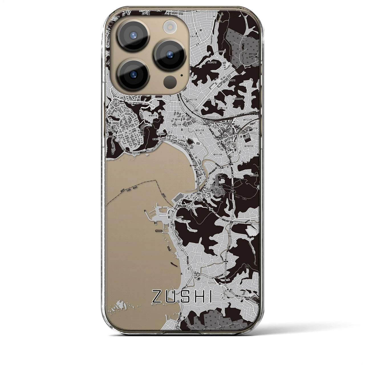 【逗子(神奈川県)】地図柄iPhoneケース(クリアタイプ)