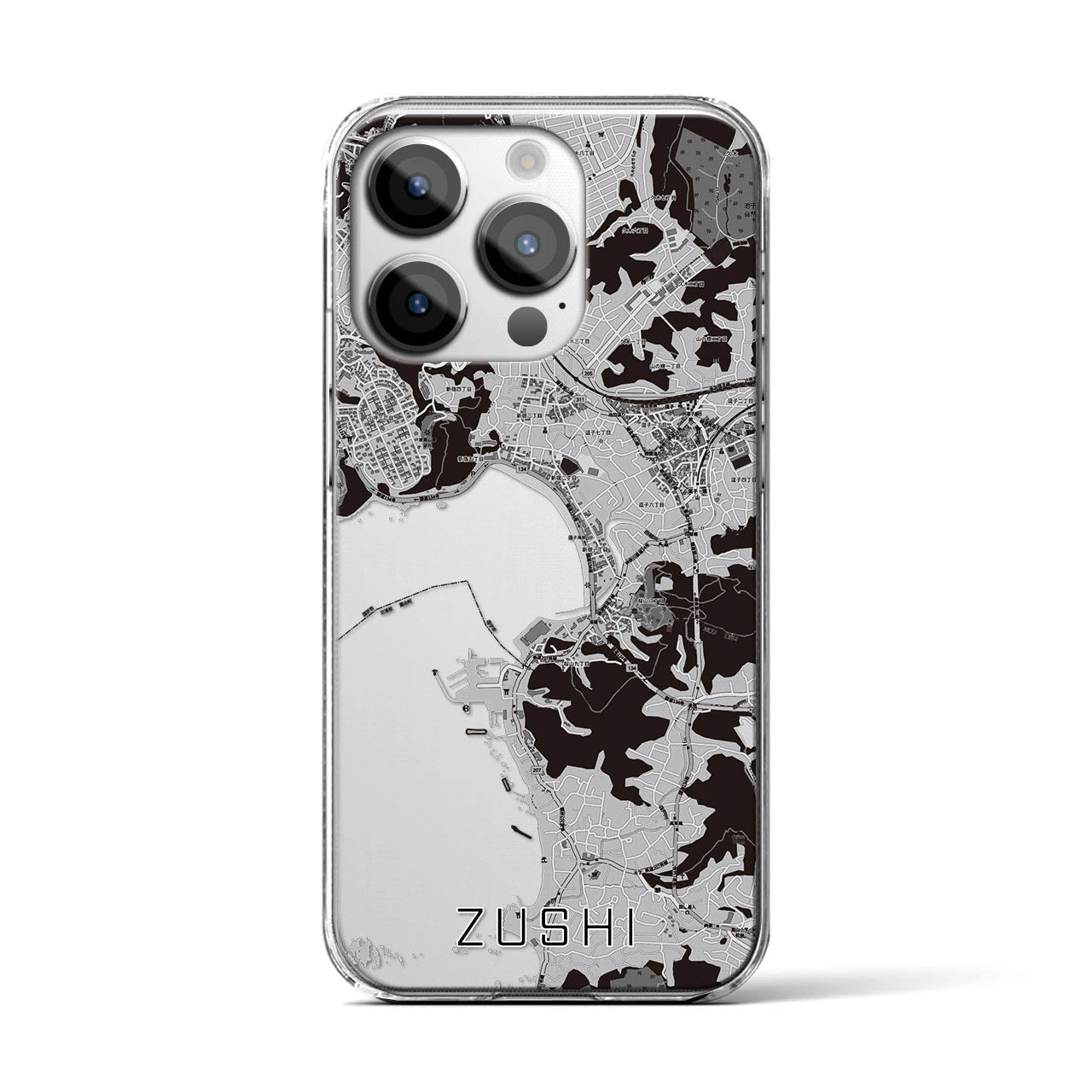 【逗子(神奈川県)】地図柄iPhoneケース(クリアタイプ)