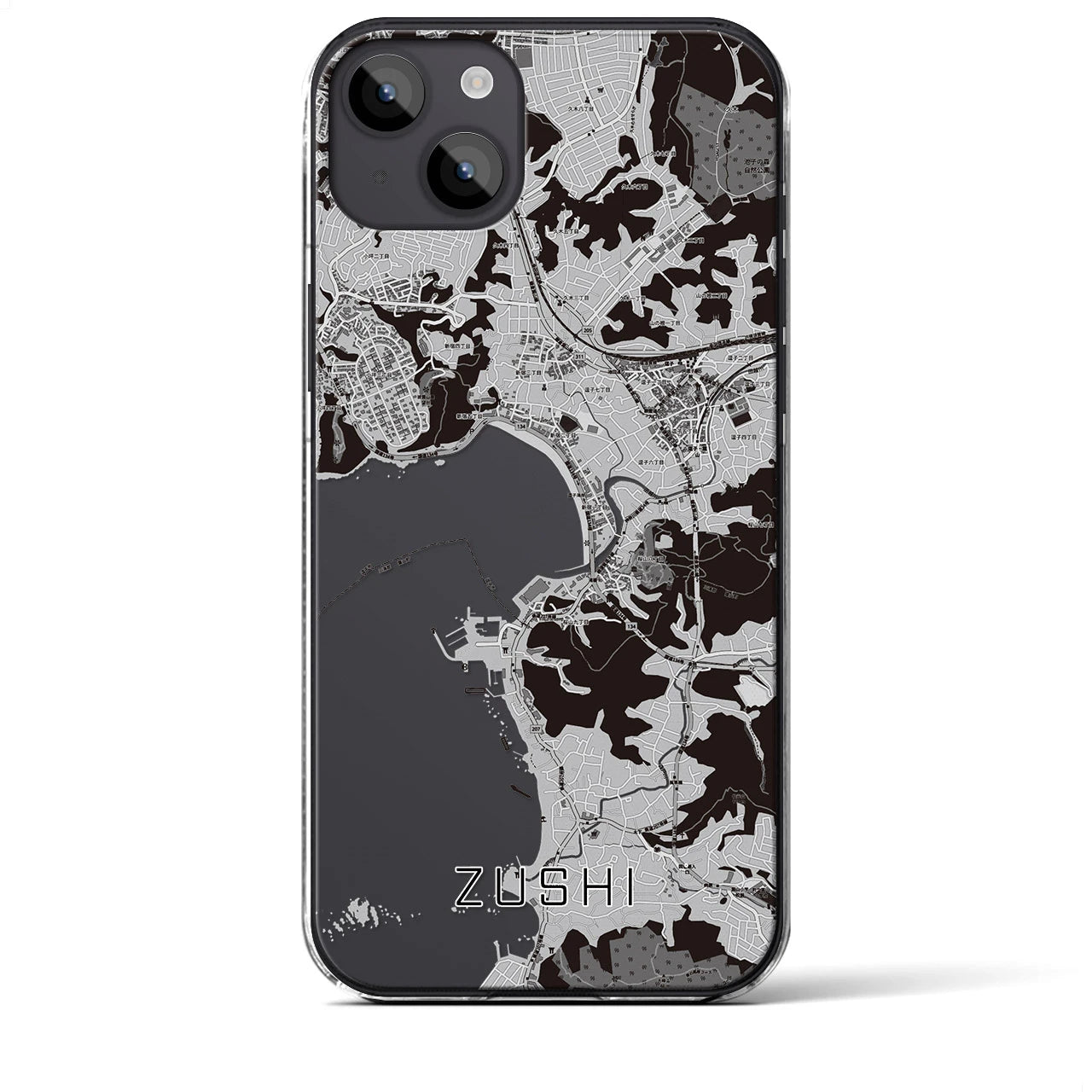 【逗子(神奈川県)】地図柄iPhoneケース(クリアタイプ)