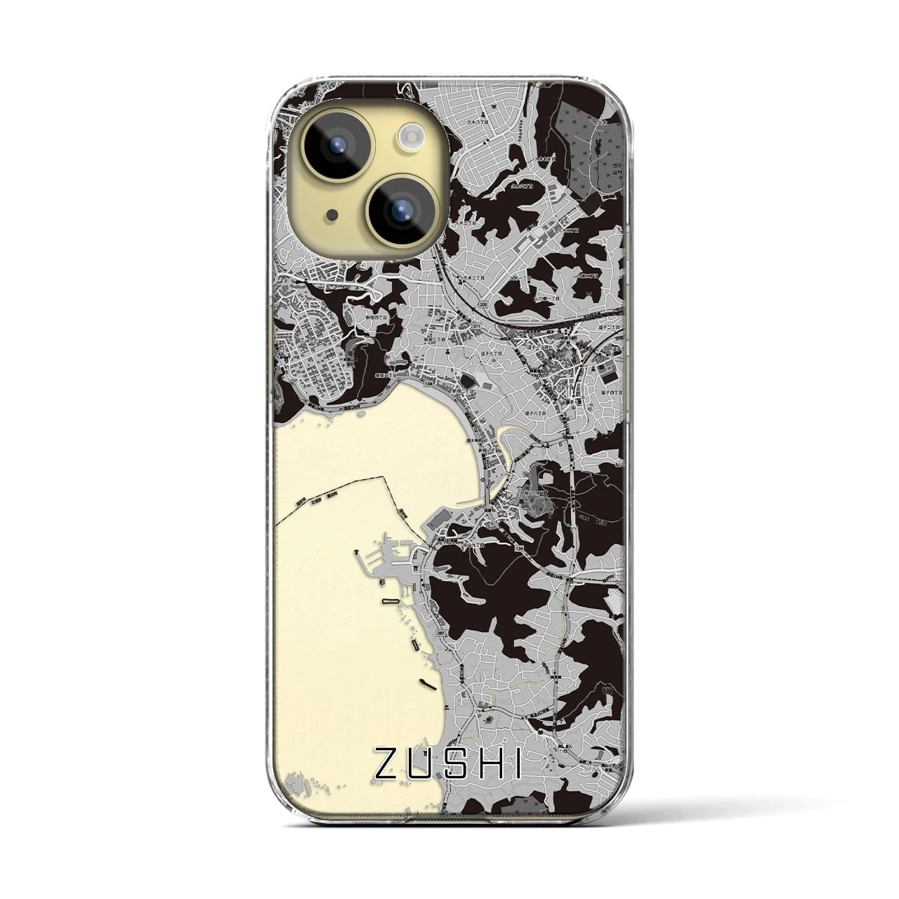 【逗子(神奈川県)】地図柄iPhoneケース(クリアタイプ)