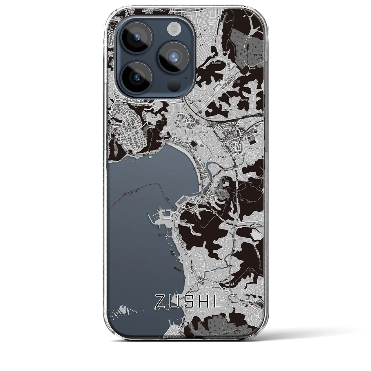 【逗子(神奈川県)】地図柄iPhoneケース(クリアタイプ)