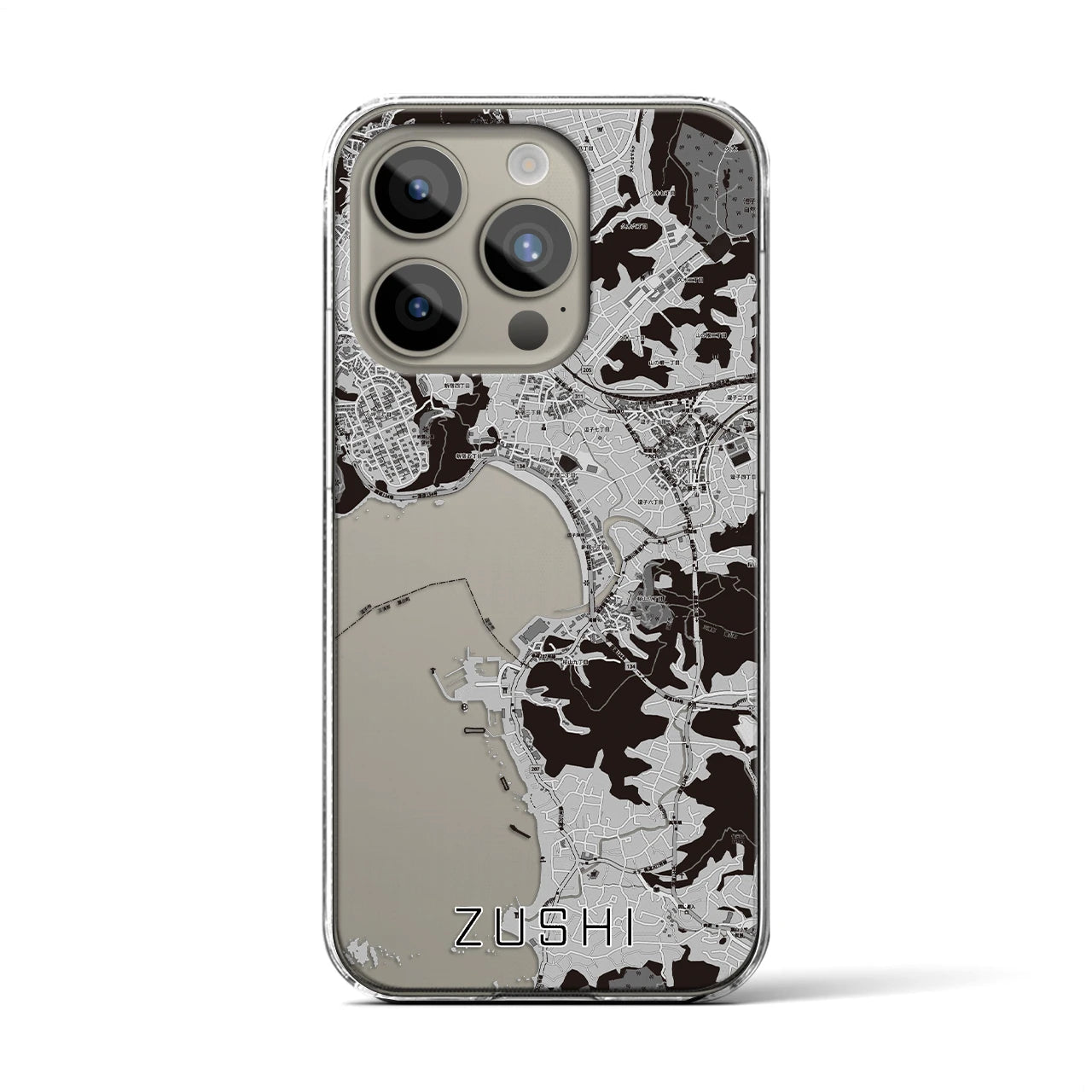 【逗子(神奈川県)】地図柄iPhoneケース(クリアタイプ)