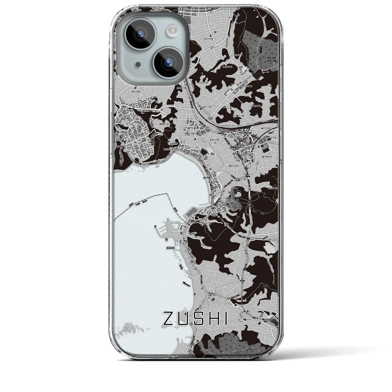 【逗子(神奈川県)】地図柄iPhoneケース(クリアタイプ)