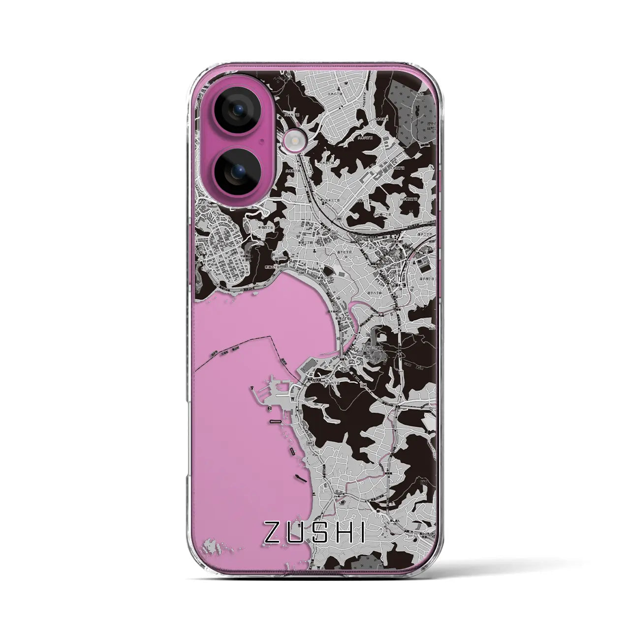 【逗子(神奈川県)】地図柄iPhoneケース(クリアタイプ)