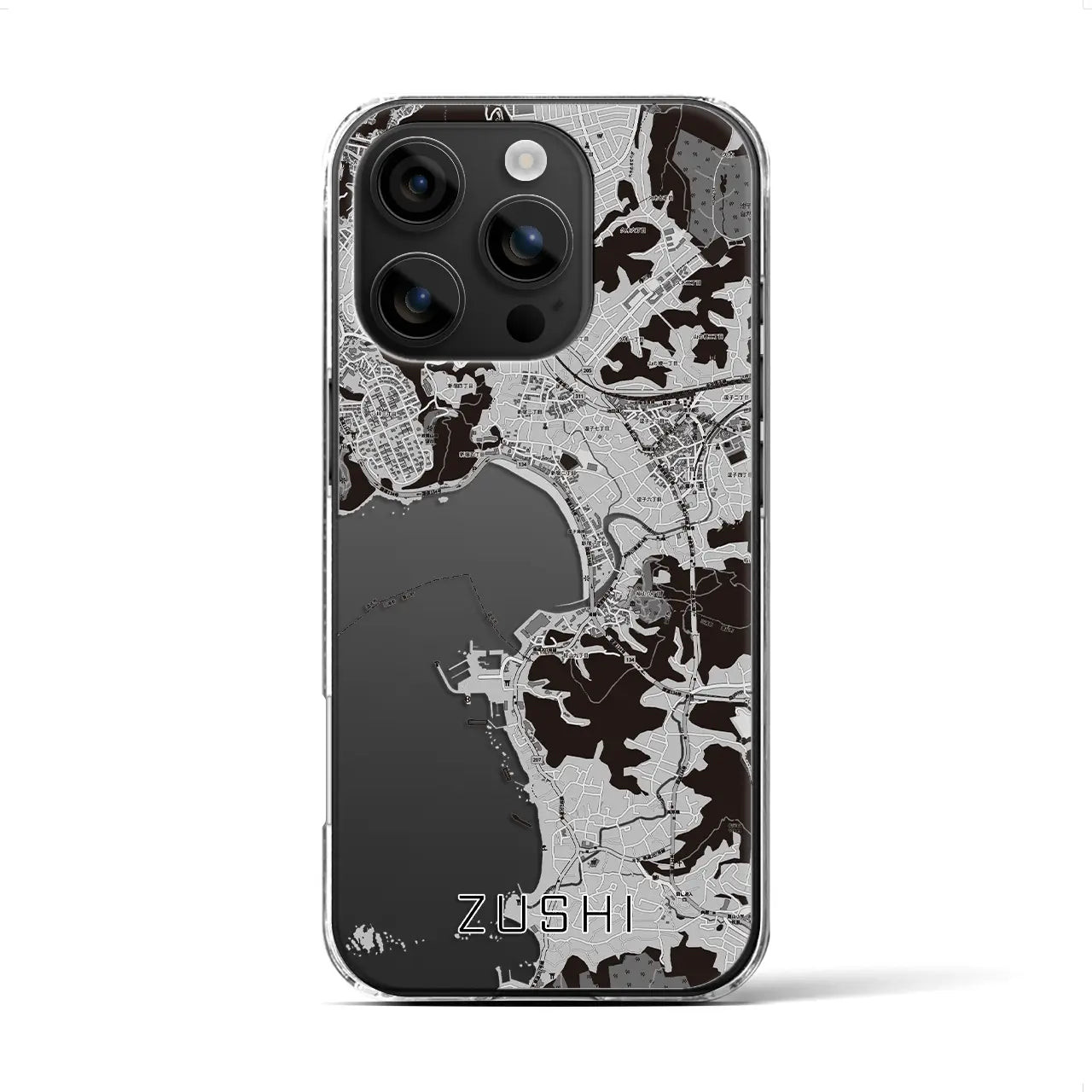 【逗子(神奈川県)】地図柄iPhoneケース(クリアタイプ)