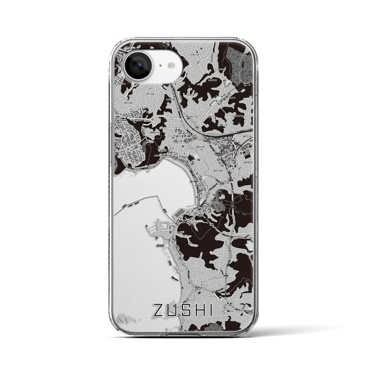 【逗子(神奈川県)】地図柄iPhoneケース(クリアタイプ)