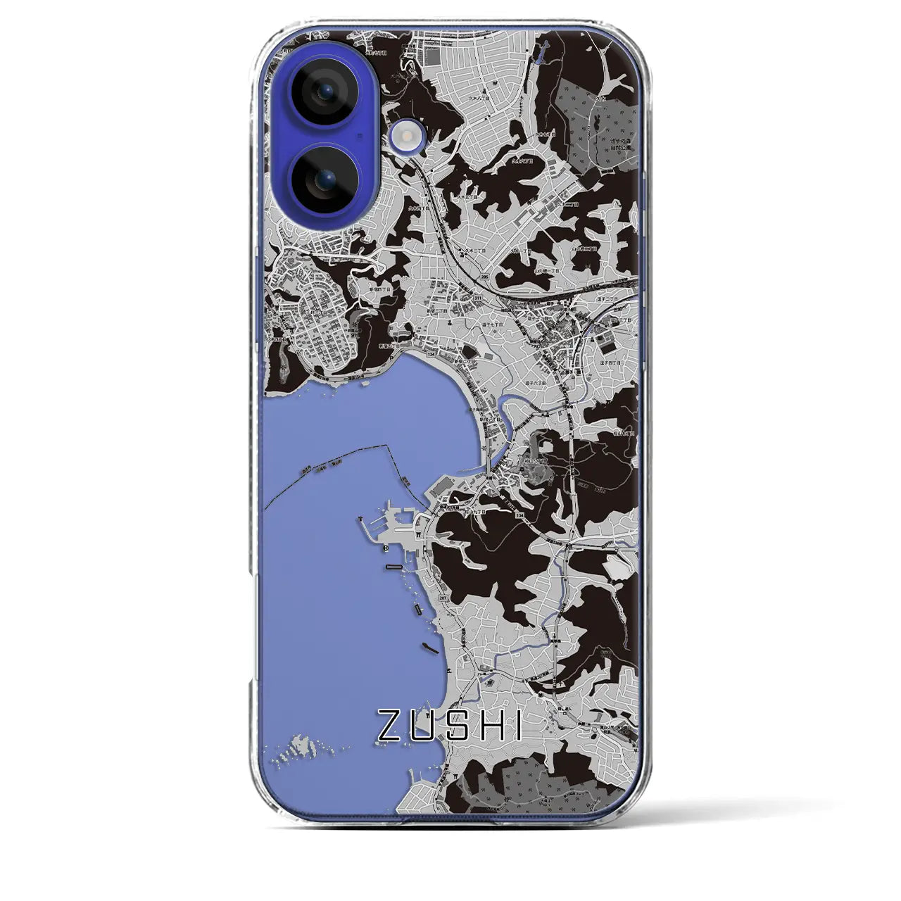 【逗子(神奈川県)】地図柄iPhoneケース(クリアタイプ)