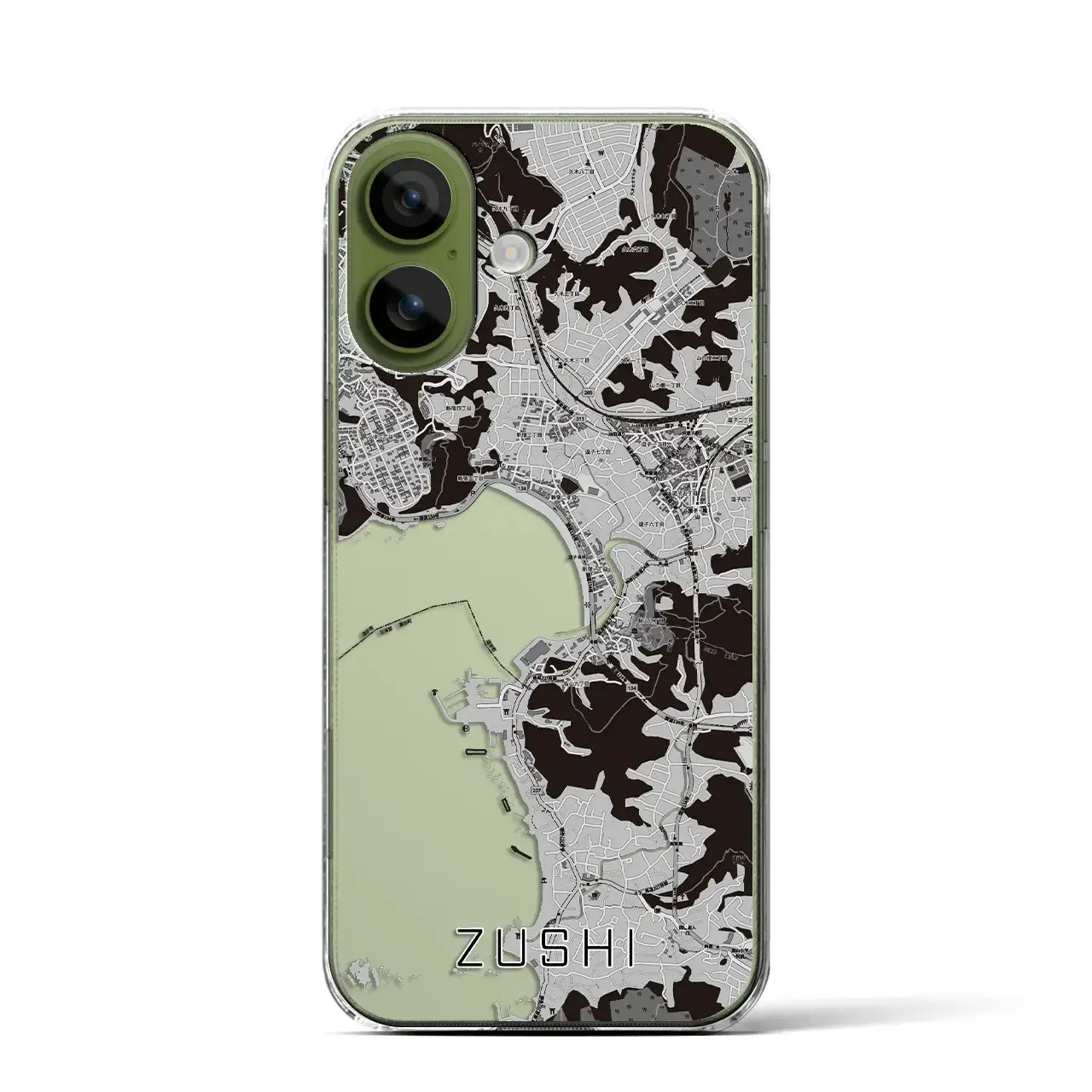 【逗子(神奈川県)】地図柄iPhoneケース(クリアタイプ)モノトーン・iPhone 17 Pro Max 用