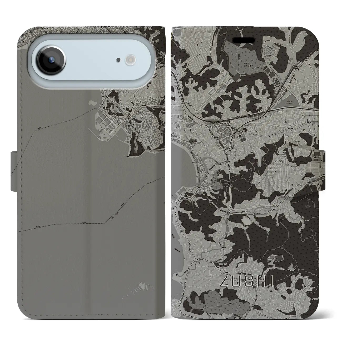 【逗子(神奈川県)】地図柄iPhoneケース(手帳タイプ)