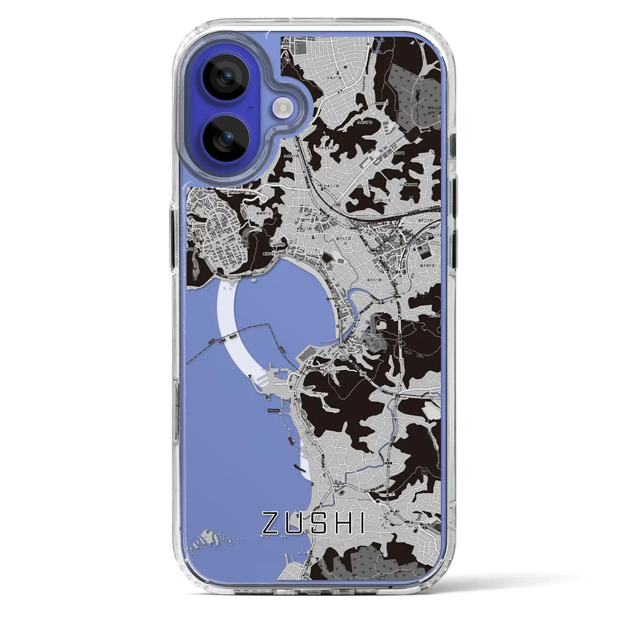 【逗子(神奈川県)】地図柄iPhoneケース(MagSafeタイプ)